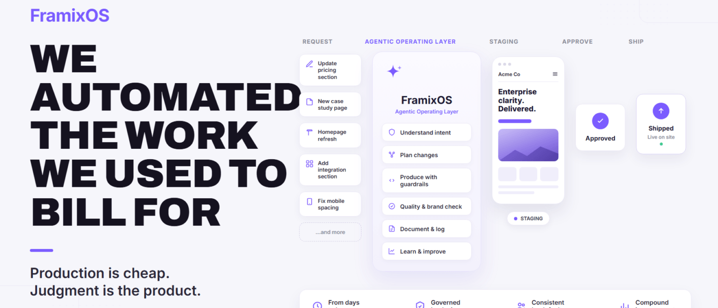 FramixOS: we automated the work we used to bill for